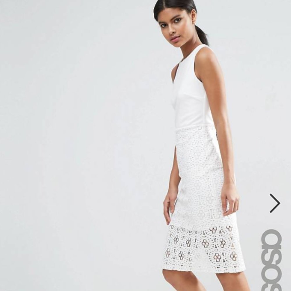 Asos Ivory Off White Lace Dress 💍🥂